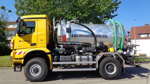 Fahrzeugaufbau mit Wassertank
